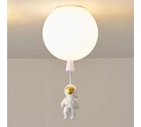 HTERWQEA Plafonnier astronaute semi-encastré, design dessin animé, luminaire plafond for chambre d'enfant, ballon, intensité variable 3 couleurs, idéal for un salon, un hall d'entrée(A,Dia-25cm)