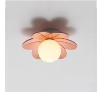 HTERWQEA Plafonnier encastré en forme fleur, rose, vert, beige, design pétale, diffuseur globe en verre laiteux, ampoule G9, for chambres d'enfants, crèches, couloirs, chambres à coucher