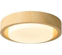 HTERWQEA Plafonnier LED moderne encastré 48 cm à intensité variable, design rond en bois noyer, idéal for une chambre, une cuisine, un salon ou une buanderie.