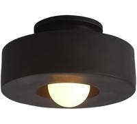 HTERWQEA Plafonnier LED semi-encastré moderne style nordique, noir, cylindrique et minimaliste, idéal for un couloir, une entrée, un placard ou une protection des yeux.