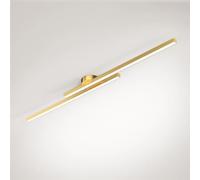 HTERWQEA Plafonnier linéaire à 2 lampes LED minimaliste, éclairage plafond moderne à intensité variable, idéal for un salon, un couloir, une chambre, un bureau ou une cuisine.(Gold,120cm)