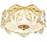 HTERWQEA Plafonnier rond cylindrique en cristal 22,9 cm, design moderne, luminaire suspendu à LED, cadre décoratif en fer, idéal for un couloir, une entrée ou un placard.