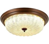HTERWQEA Plafonnier rond en verre style vintage, montage encastré, abat-jour transparent 15 à 19 pouces, compatible E26/E27, lampe LED for salon, chambre, couloir, entrée(38 * 12cm)