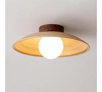 HTERWQEA Plafonnier semi-encastré en forme globe en verre blanc laiteux, petit lustre LED 30 cm, finition grainée, éclairage chaleureux, idéal for un salon, un hall d'entrée ou un couloir.