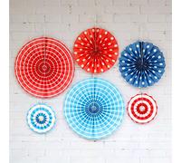 HTFTOIO Lot de 6 éventails pliants faits à la main en papier pour dessin 3D, décoration de fête, mariage, origami coloré (7)