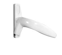 HTGAOO 1 poignée de porte et fenêtre plate épaisse à ouverture droite/gauche, verrou boucle point unique en alliage d'aluminium (noir droite)(White,LEFT)