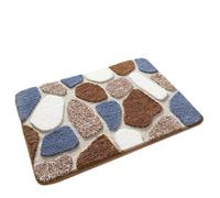 HTGAOO Absorbent Bath Mat, Thick Plush Cobblestone Bath Blanket is Super Soft and Fluffy Enough to Absorb Water and Prevent Slip (Blue, 20" x 32 ")(Blue,16" x 24")