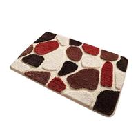 HTGAOO Absorbent Bath Mat, Thick Plush Cobblestone Bath Blanket is Super Soft and Fluffy Enough to Absorb Water and Prevent Slip (Blue, 20" x 32 ")(Brown,16" x 24")