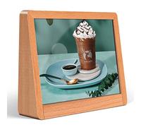 HTGAOO Cadre photo en bois avec base en bois et couvercle en acrylique haute définition for affichage de bureau (couleur : vertical, taille : 7')(Horizontal,8'')