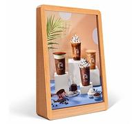 HTGAOO Cadre photo en bois avec base en bois et couvercle en acrylique haute définition for affichage de bureau (couleur : vertical, taille : 7')(Vertical,8'')