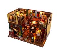 HTGAOO Kit de Mini Maison Jouets, kit Construction cabane en Bois à Monter soi-même, modèle Grenier Assembler la Main