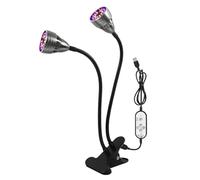 HTGAOO Lampe de culture LED USB 5V à spectre complet avec support, 4 têtes, for plantes d'intérieur, semis de fleurs, tente de légumes(2 Head)