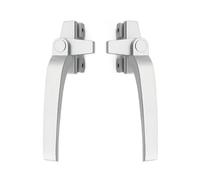 HTGAOO Poignée de fenêtre en alliage d'aluminium type 38, poignée verrouillage universelle for à battant gauche/droite, levier traction droit (noir)(Silver Grey)