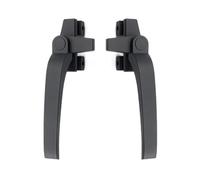 HTGAOO Poignée de fenêtre en alliage d'aluminium type 38, poignée verrouillage universelle for à battant gauche/droite, levier traction droit (noir)(Bark Grey)