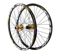 HTGAOO Roue arrière VTT 24 Pouces, Frein à Disque 6 Trous, Jantes en Alliage d'aluminium Double Couche, Compatible avec Cassette 8, 9 et 10 Vitesses(Gold)
