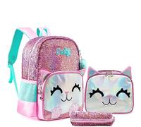 HTgroce Cartable a Roulette Fille, 3 in 1 Sac a Dos Roulette Fille Primaire école,Cartable Fille Primaire Fille Primaire Cadeau Sac De Cartables Scolaires Adolescents Cartable léger Cadeau Scolaire