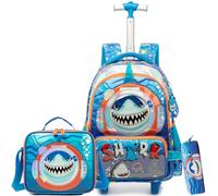 HTgroce Cartable a Roulette Garçon Rentree Scolaire Sac Dos Roulettes Pour Garçon