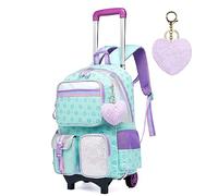 HTgroce Panier à Roulettes Fille Primaire - Sac à Dos pour Enfants qui Va à l'école et Qui Voyage CP, CE1, CE2, CM1