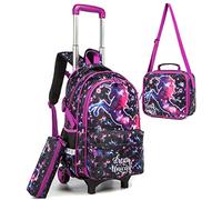 HTgroce Sac à Dos d'école Fille, Sac en Coton pour Enfants, étui à Crayons, boîte à Lunch, étiquette de Sac d'école