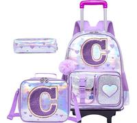 HTgroce Sac à Dos Filles avec Roulettes Cartable Primaire Trolley pour Fille