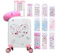 HTgroce Valise Cabine Enfant DIY Diamond Painting - Valise Rigide à 4 Roues Pivotantes 360°