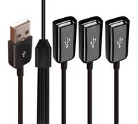 HTGuoji 3 en 1 USB 2.0 A mâle vers 3 femelles A Expander HUB pour charger et synchroniser les données, compatible avec tous les appareils USB A