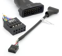 HTGuoji Adaptateur USB 3.0 19 Broches Mâle Vers USB 2.0 9 Broches Femelle Pour Carte Mère Convertisseur (12 cm)