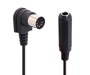 HTGuoji Câble adaptateur audio stéréo DIN 5 broches vers 6,35 mm mâle MIDI à angle droit à 90 degrés vers prise TRS 6,35 mm femelle pour haut-parleurs, amplificateurs, mixeurs de musique, clavier MIDI