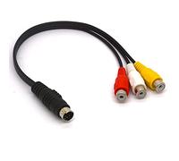 HTGuoji Câble adaptateur TV S-Vidéo 4 broches vers 3 RCA femelle pour TV, PC, ordinateur, vidéo, vidéoprojecteur AV (30 cm)