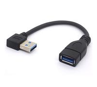HTGuoji Câble d’Extension Court USB 3.0, coudé à Gauche à 90 degrés, USB Type A mâle vers Femelle, câble d’Extension de Vitesse 5 Gbit/s, 15 cm (Right)