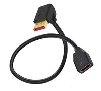 HTGuoji Câble d'extension DisplayPort 2.1 16 K - Angle droit à 90 ° - Câble mâle vers femelle - 52 Gbps - Prise en charge 16 K @ 30 Hz, 8K @ 120 Hz, 4K @ 240 Hz/165 Hz HDR, HDCP pour moniteur de jeu