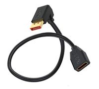 HTGuoji Câble d'extension DisplayPort 2.1 52 Gbps - Angle de 90 degrés - DP mâle vers femelle - Prise en charge du câble d'extension 16 K @ 30 Hz, 8K @ 120 Hz, 4K @ 240 Hz/165 Hz HDR, HDCP pour double