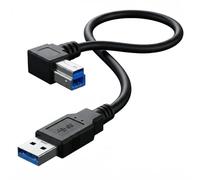 HTGuoji Câble d'imprimante USB 3.0 coudé à 90 degrés - USB type A mâle vers type B mâle - Câble compatible avec disque dur, imprimante, scanner, hub USB, moniteur et plus encore (droit)