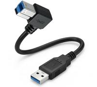 HTGuoji Câble d'imprimante USB 3.0 coudé à 90 degrés - USB type A mâle vers type B mâle - Câble compatible avec disque dur, imprimante, scanner, hub USB, moniteur et plus encore (Down)