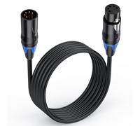 HTGuoji Câble XLR 5 broches, DMX512 XLR 5 broches mâle vers femelle Turnaround DMX Stage Light Adapter pour amplificateur, haut-parleur, caméscope, console de mixage, microphone, Vidicon, Mike