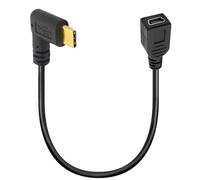 HTGuoji Cordon de câble Mini USB vers Type C, USB 3.1 Type C à Angle Droit mâle vers Mini 5 Broches B USB Adaptateur Femelle Ordinateur Portable, caméra, Disque Dur (USB C/TypeC Side)
