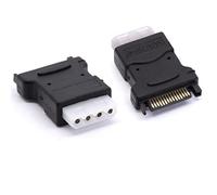 HTGuoji Molex vers SATA Adaptateur d'alimentation Molex LP4, 4 broches IDE femelle Molex vers SATA 15 broches mâle pour disque dur d'alimentation, SSD, DVD RW, disque dur (Molex femelle)