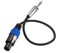 HTGuoji Speakon Câble de haut-parleur 90° vers 1/4" coudé droit 6,35 mm Fiche TS vers fiche Speakon mâle pour haut-parleur amplificateur de guitare 50 cm (6,35 mm)