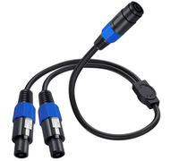 HTGuoji Speakon Câble répartiteur, câble audio Speakon 1 femelle 2 mâles, câble d'extension de haut-parleur, câble de sortie de haut-parleur avec verrou tournant pour cordon de haut-parleur DJ/PA (1