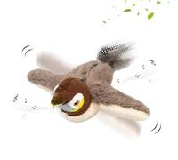 HTGWCG Jouet pour Chat Volant Oiseau Electrique, Jouet pour Flying Bird Interactif pour Chat Réels battements et gazouillements comme Un Oiseau, Rechargeable, avec Herbe àChat