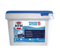 HTH Chlore MAXITAB ACTION 5 – 5 galets 135 g – 2,7 kg – Lent stabilisé multifonction
