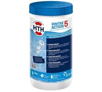 HTH MINITAB Action 5 Tablettes de Chlore Multifonction pour Petite Piscine 20 g