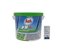 HTH pH Plus Poudre - 5kg | Correcteur de pH Solide - Augmente Le pH + 10 Tests HPS OFFERTS 6 en 1