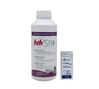 HTH Spa SPACLEAN Liquide - 1L | Nettoyant Canalisations + 10 Tests HPS OFFERTS 6 en 1