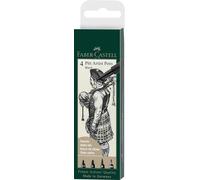 Hthed-167153 Pitt Artist Pens, Set De 4, Différentes Tailles, Encre Noire Imperméable Et Résistante À La Lumière, Pour Dessin Et Croquis