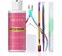 Hthed-Xifepfr Kit De Cuticle Remover - 180ml Crème Remover De Cuticules, Coupe Cuticule, Pince Cuticule, Repousse-Cuticules, Stylo À Huile Pour Cuticules Et Tampons De Coton, Pour Soins Manucure Pro
