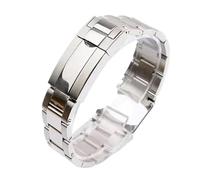 HTHRRFE Bracelet de 20 mm compatible avec les montres Rolex GMT-Master, en acier inoxydable massif, compatible avec les montres Ghost Yacht, SUBMARINER, DAYTONA, SUP GMT(Bright silver,21mm)