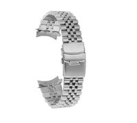 HTHRRFE Bracelet de montre 22 mm en acier inoxydable noir for homme, compatible avec Casio Strao MDV-106 MDV-107 MDV-106D MTP-VD01(Silver-9)
