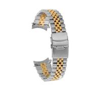 HTHRRFE Bracelet de montre 22 mm en acier inoxydable noir for homme, compatible avec Casio Strao MDV-106 MDV-107 MDV-106D MTP-VD01(Between gold-9)