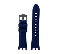 HTHRRFE Bracelet de montre à double encoche compatible avec Versace V-RACECHRONO, bracelet en caoutchouc de silicone, accessoires GTM(A Blue black)